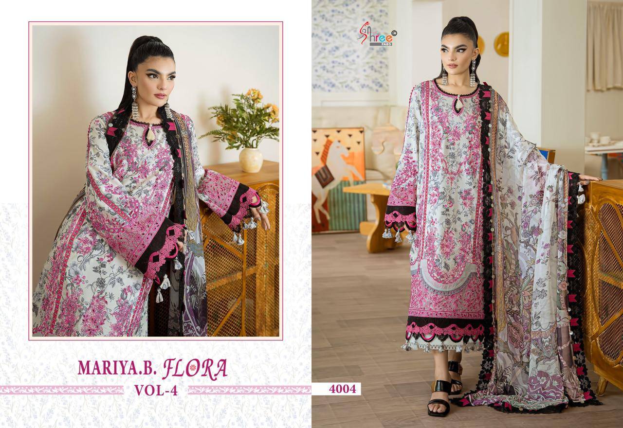 MARIYA B LUXURY LAWN COLLECTION VOL-4 by Shree fabs 4241 TO 4246 SERIES Pakistani Stylish Embroidered pure cotton COLLECTION At Wholesale Price